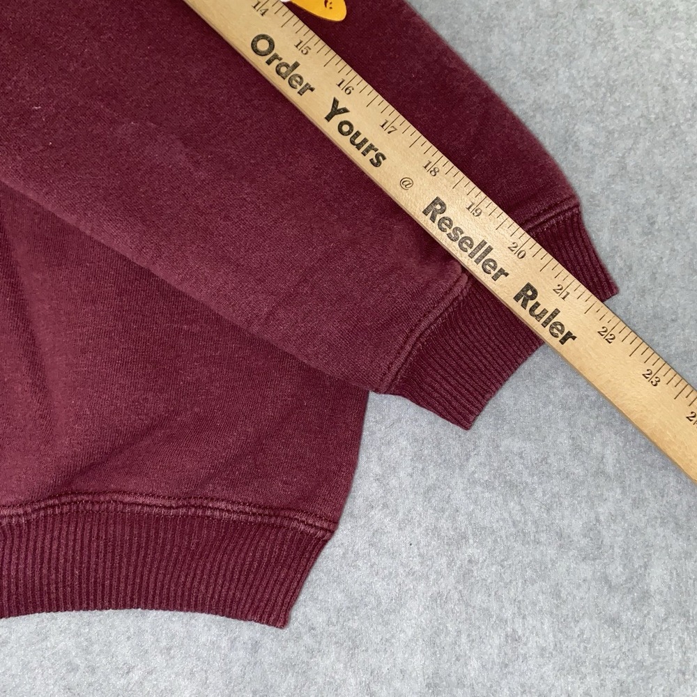Vtg Mills High School MHS Vikings Sweatshirt Men's M Maroon Crewneck Sleeve Logo - Picture 12 of 14